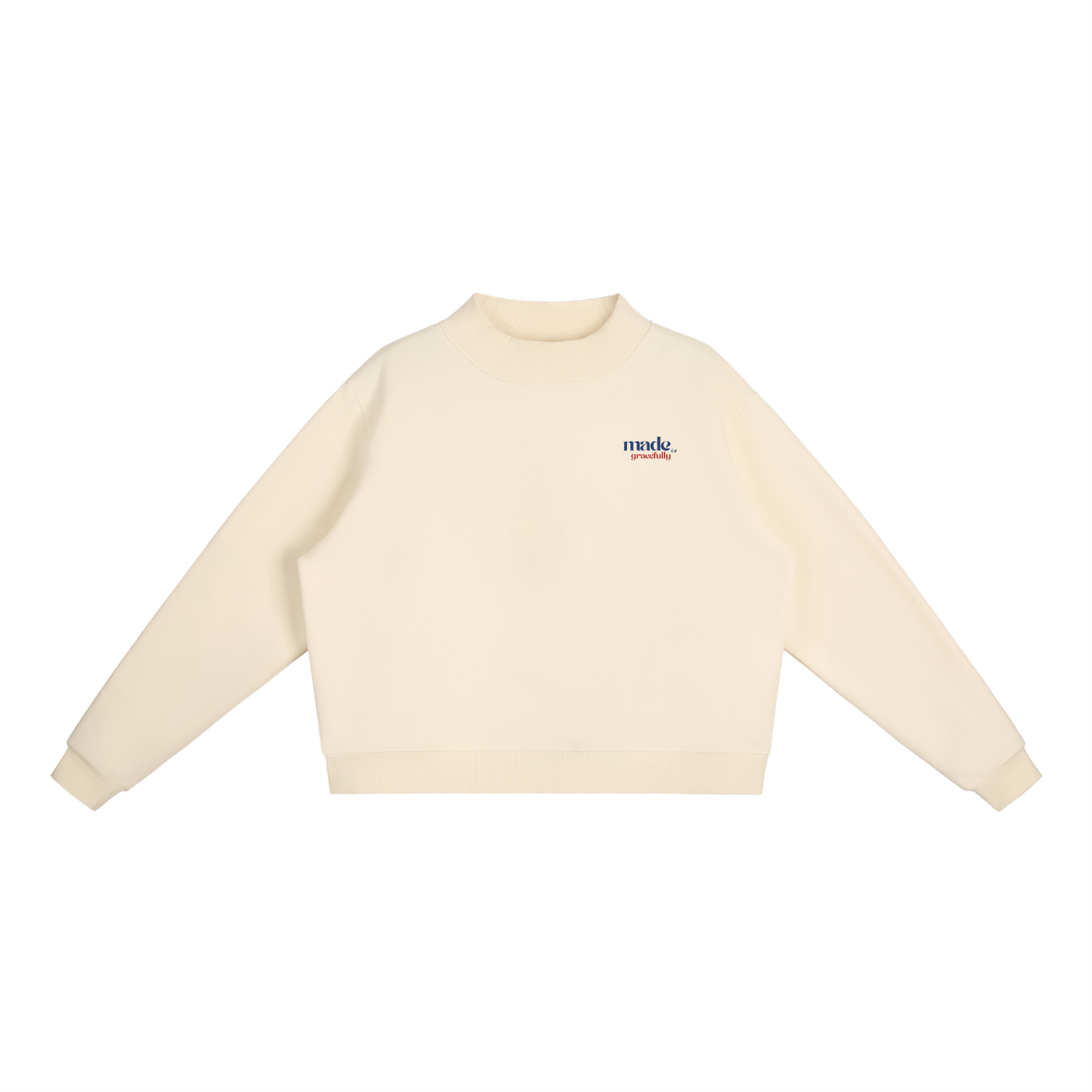 USA Bikini Logo Essential Fleece Mock-Neck Crew Sweatshirt