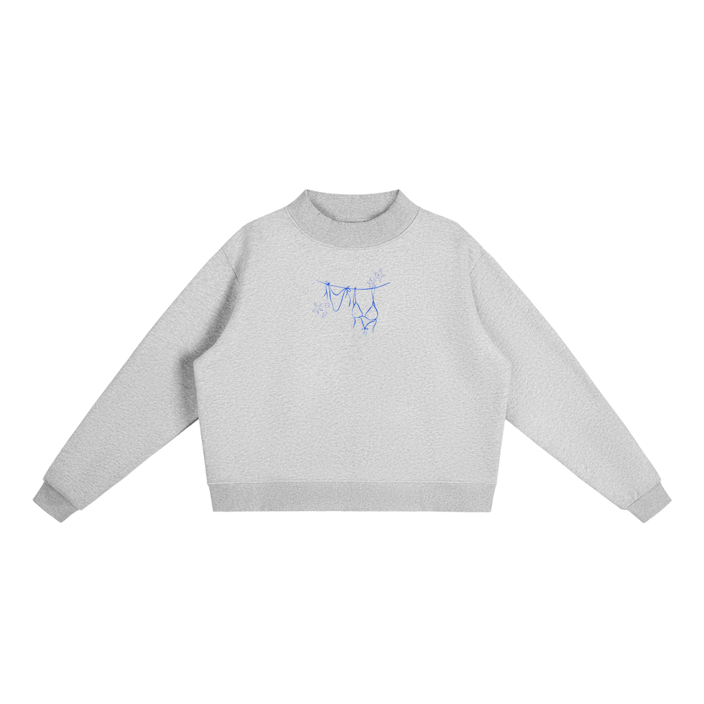 Faith Over Fear Fleece Mock-Neck Crew Sweatshirt
