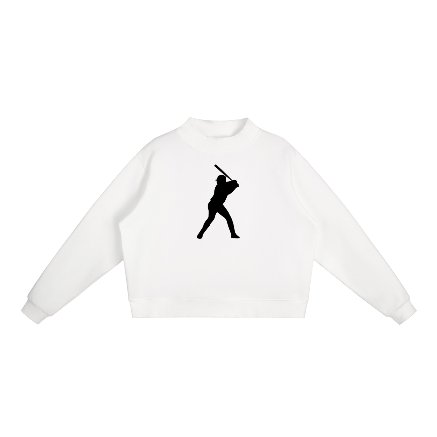 Baseball Essential Fleece Mock-Neck Crew Sweatshirt