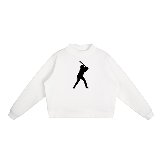 Baseball Essential Fleece Mock-Neck Crew Sweatshirt