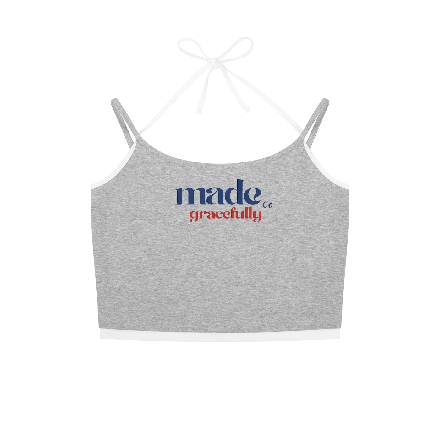 Logo Contrast Binding Halter Tank Top