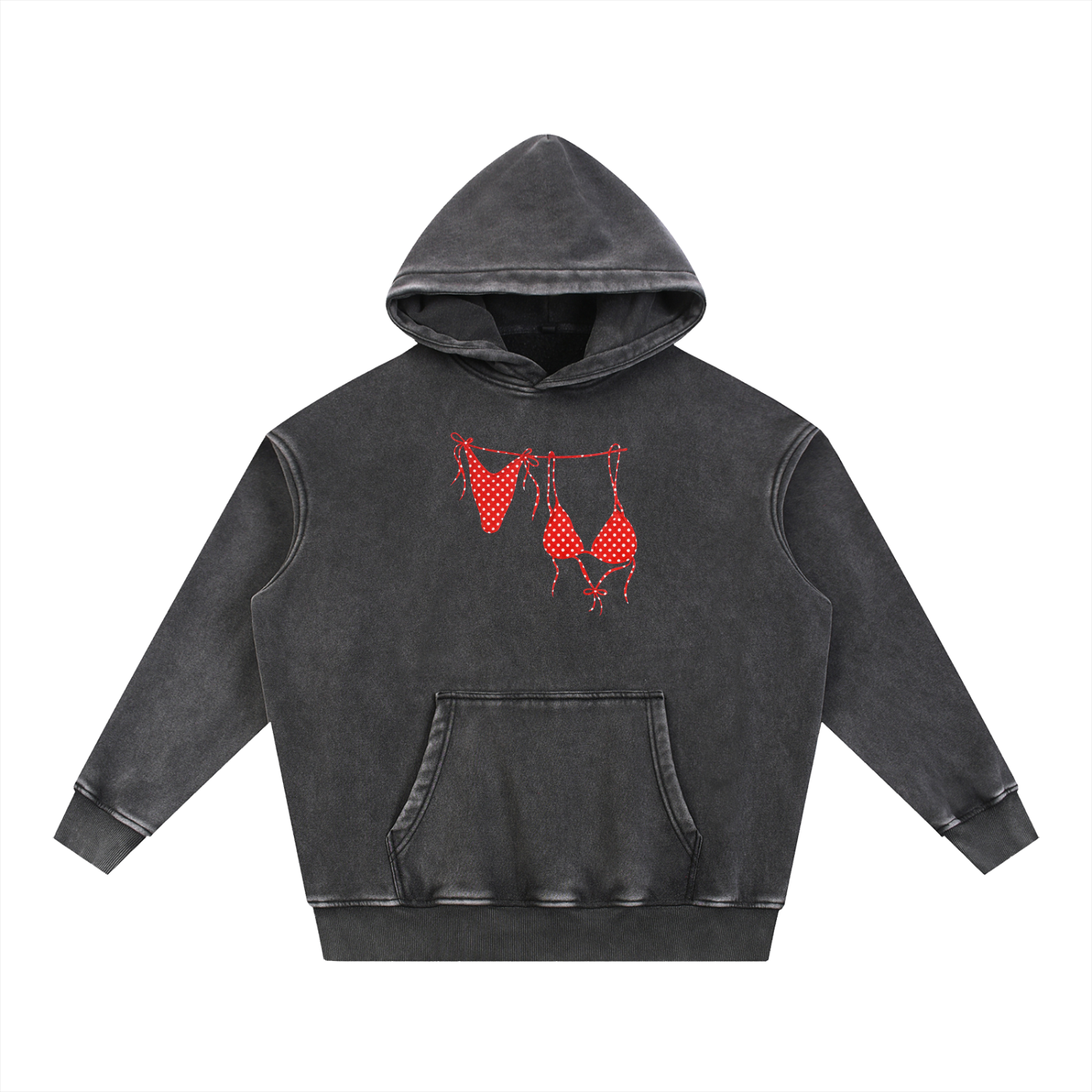 Red Bikini Fleece Oversized Hoodie
