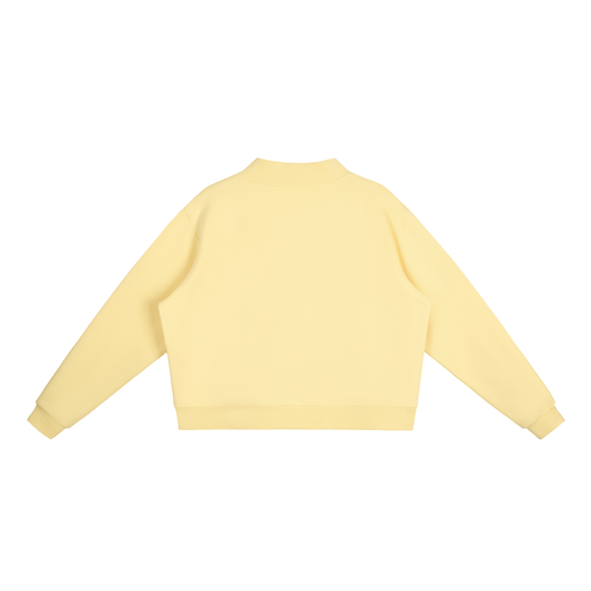 JLY Polka Dot Essential Fleece Mock-Neck Crew Sweatshirt