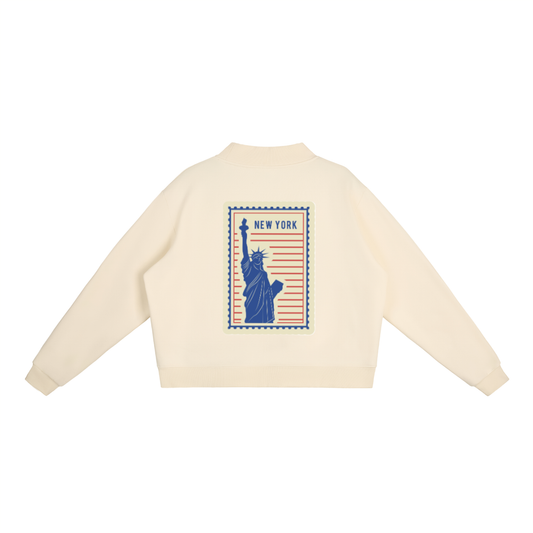 NY Essential Fleece Mock-Neck Crew Sweatshirt