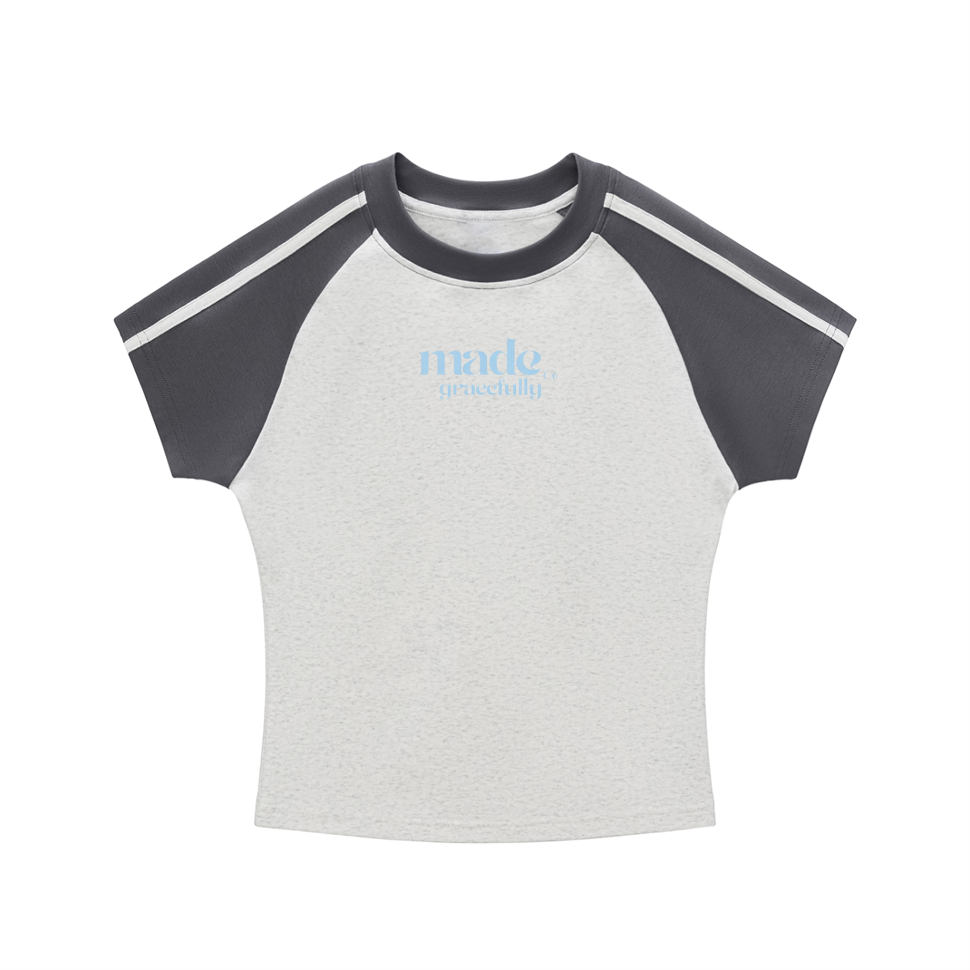 Logo Contrast Stripes Bodycon Raglan  Sleeve T-Shirt