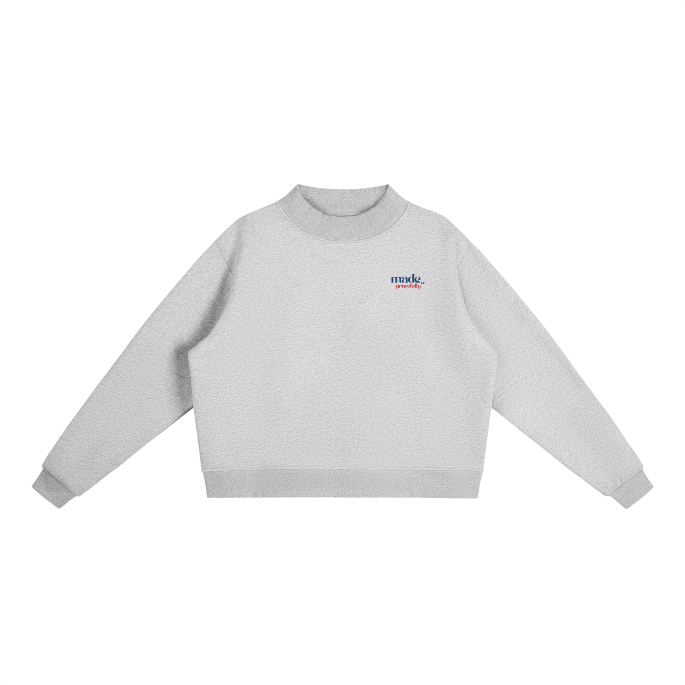 USA Bikini Logo Essential Fleece Mock-Neck Crew Sweatshirt