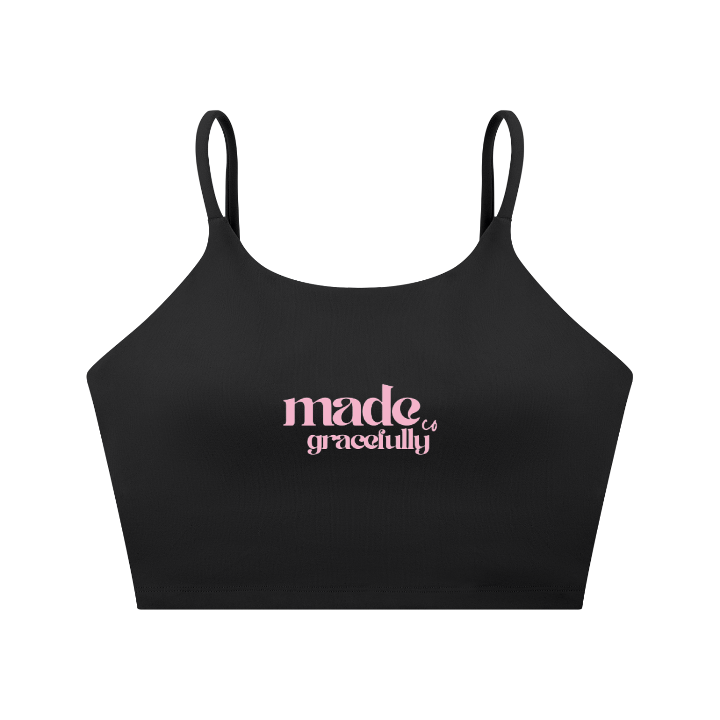 Logo Spaghetti Strap Yoga Sports Bra