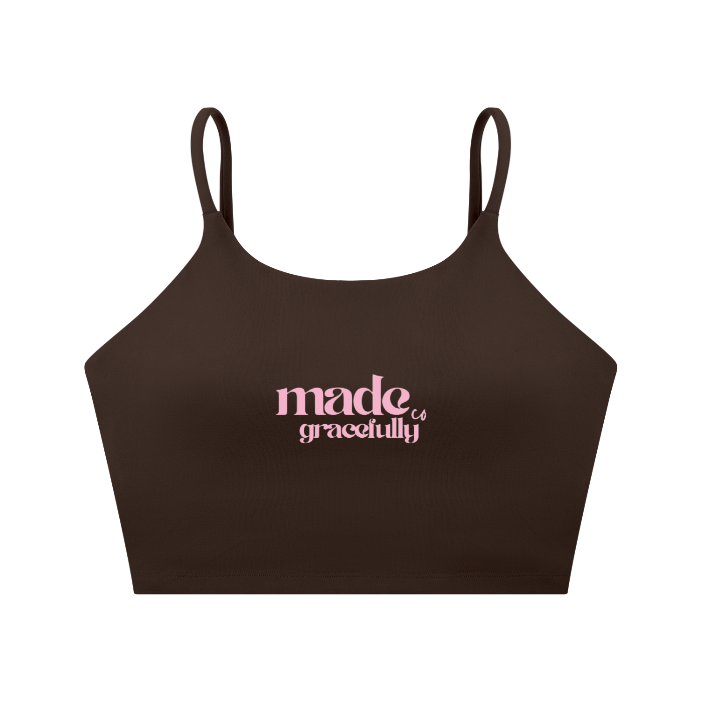 Logo Spaghetti Strap Yoga Sports Bra
