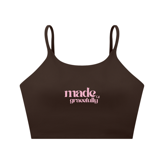 Logo Spaghetti Strap Yoga Sports Bra