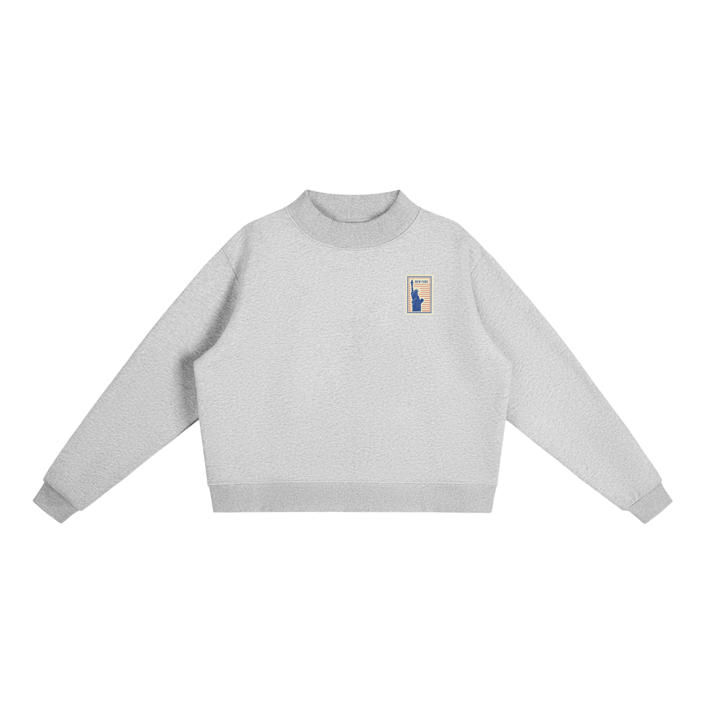 NY Essential Fleece Mock-Neck Crew Sweatshirt