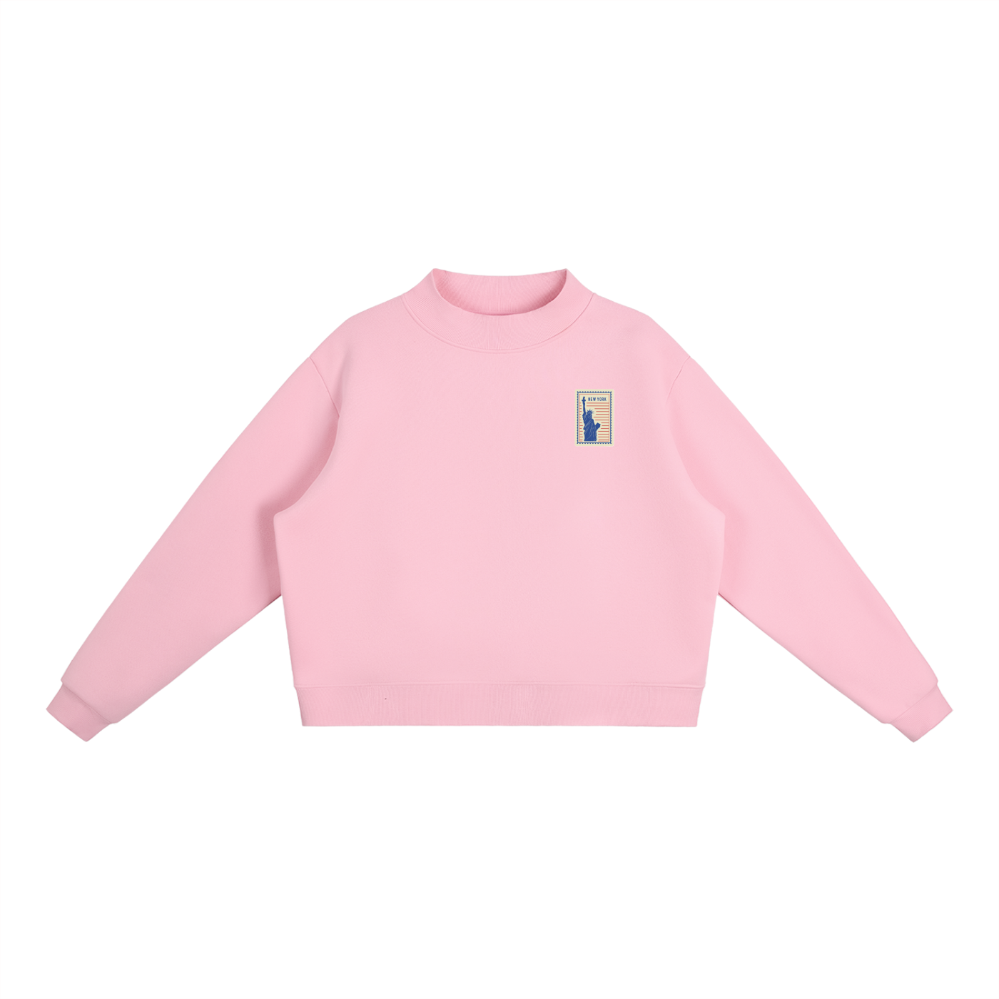 NY Essential Fleece Mock-Neck Crew Sweatshirt