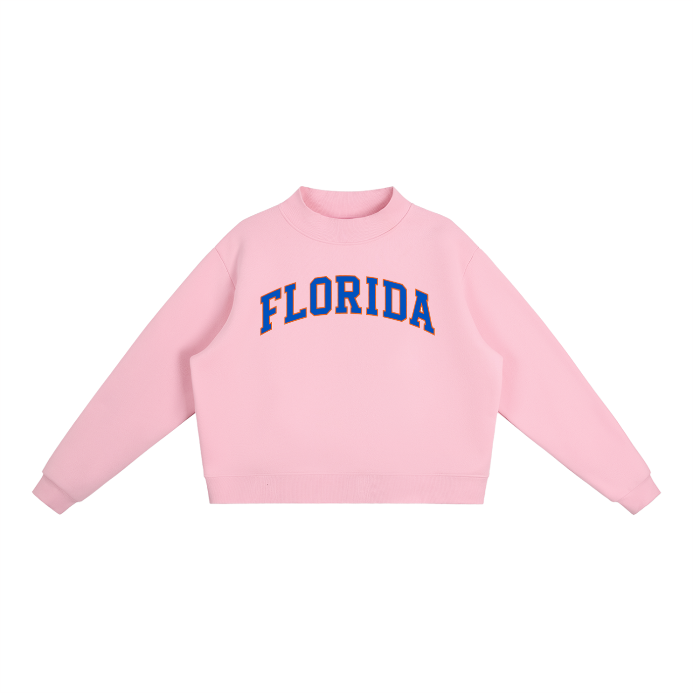 FLORIDA Royal blue  Fleece Mock-Neck Crew Sweatshirt