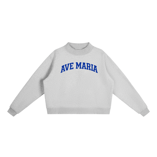 Ave Maria Essential Fleece Mock-Neck Crew Sweatshirt