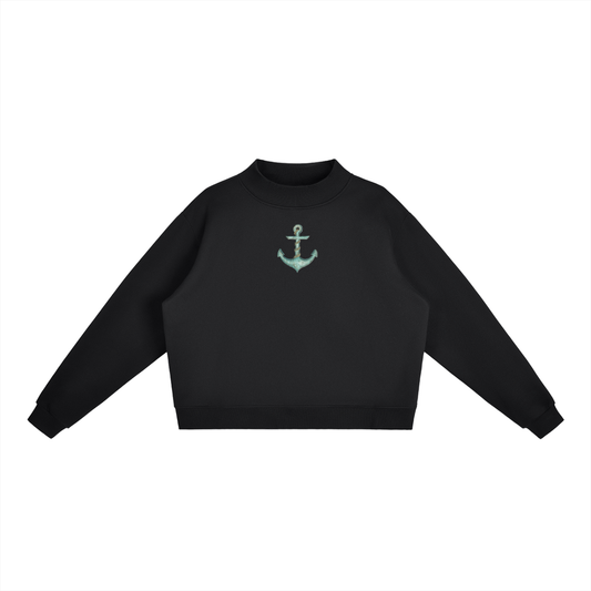 Anchor Essential Fleece Mock-Neck Crew Sweatshirt