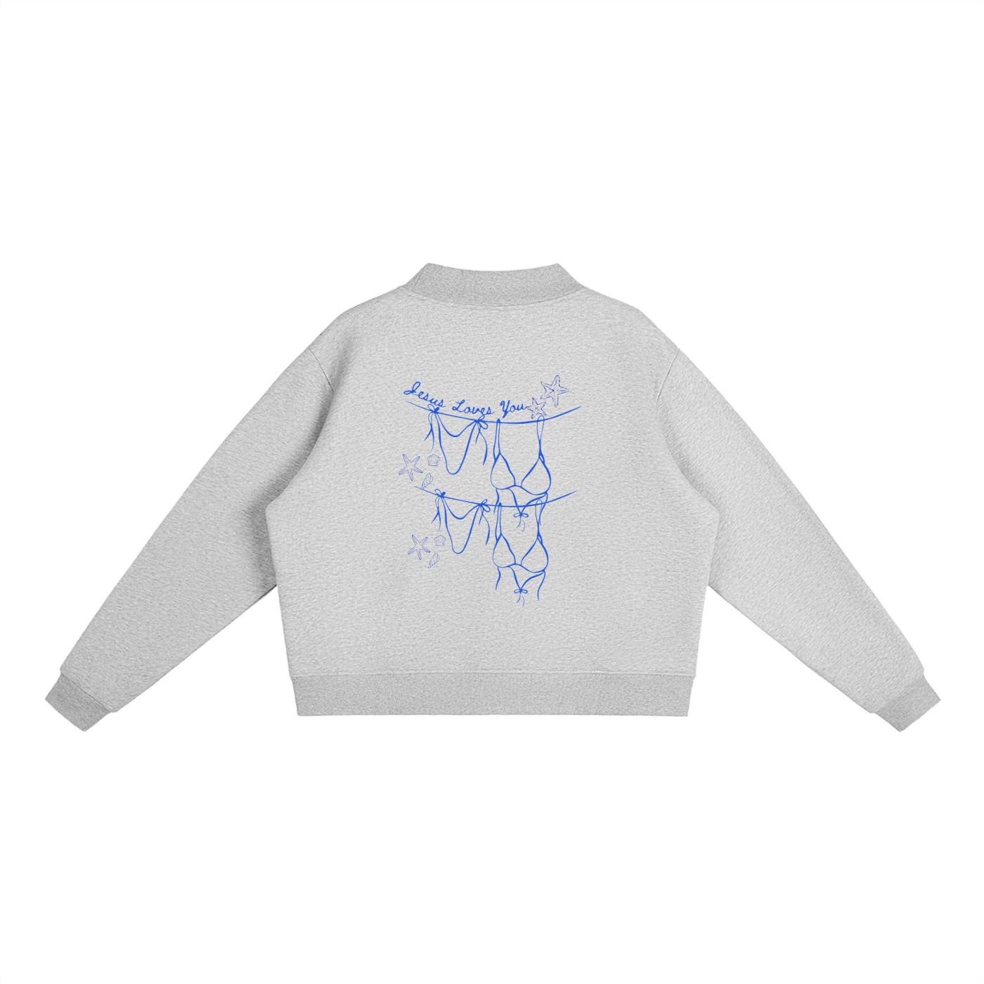 Jesus Loves You Bikini Essential Fleece Mock-Neck Crew Sweatshirt