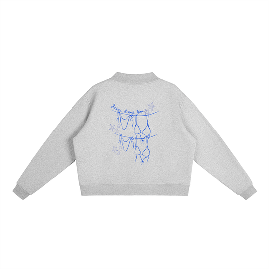 Jesus Loves You Bikini Essential Fleece Mock-Neck Crew Sweatshirt