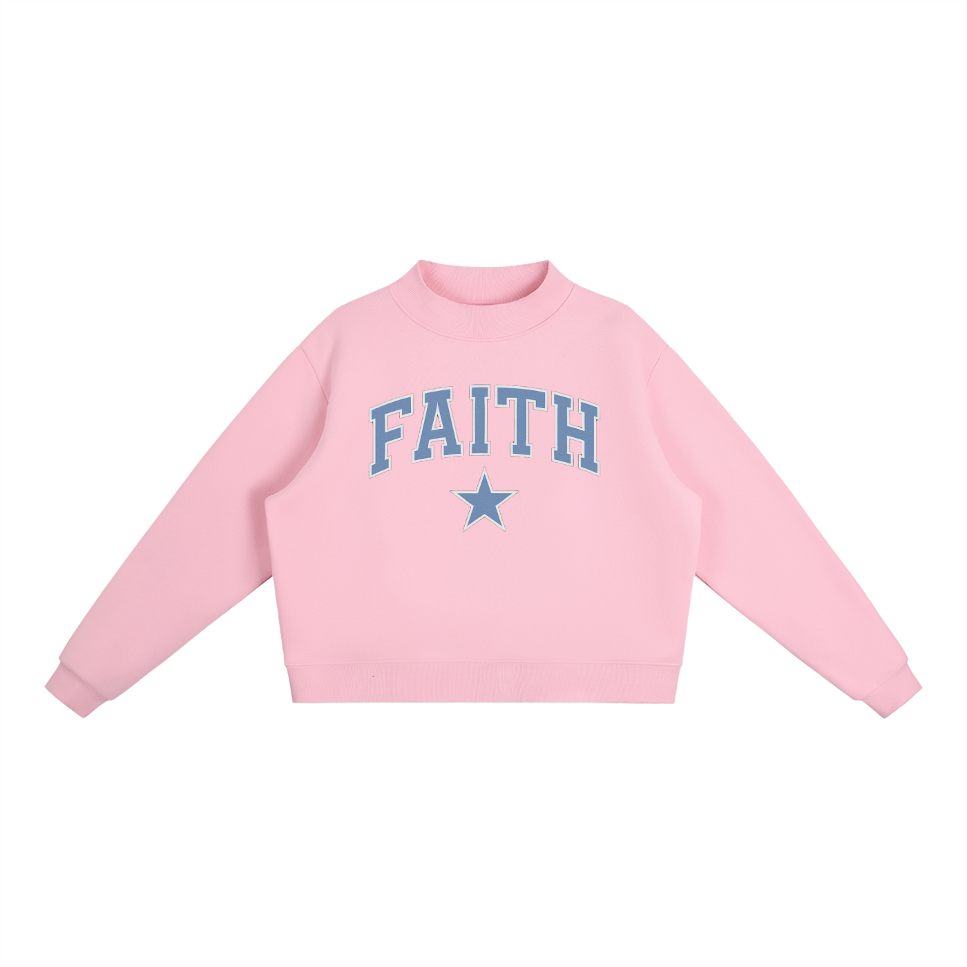 Faith Fleece Mock-Neck Crew Sweatshirt