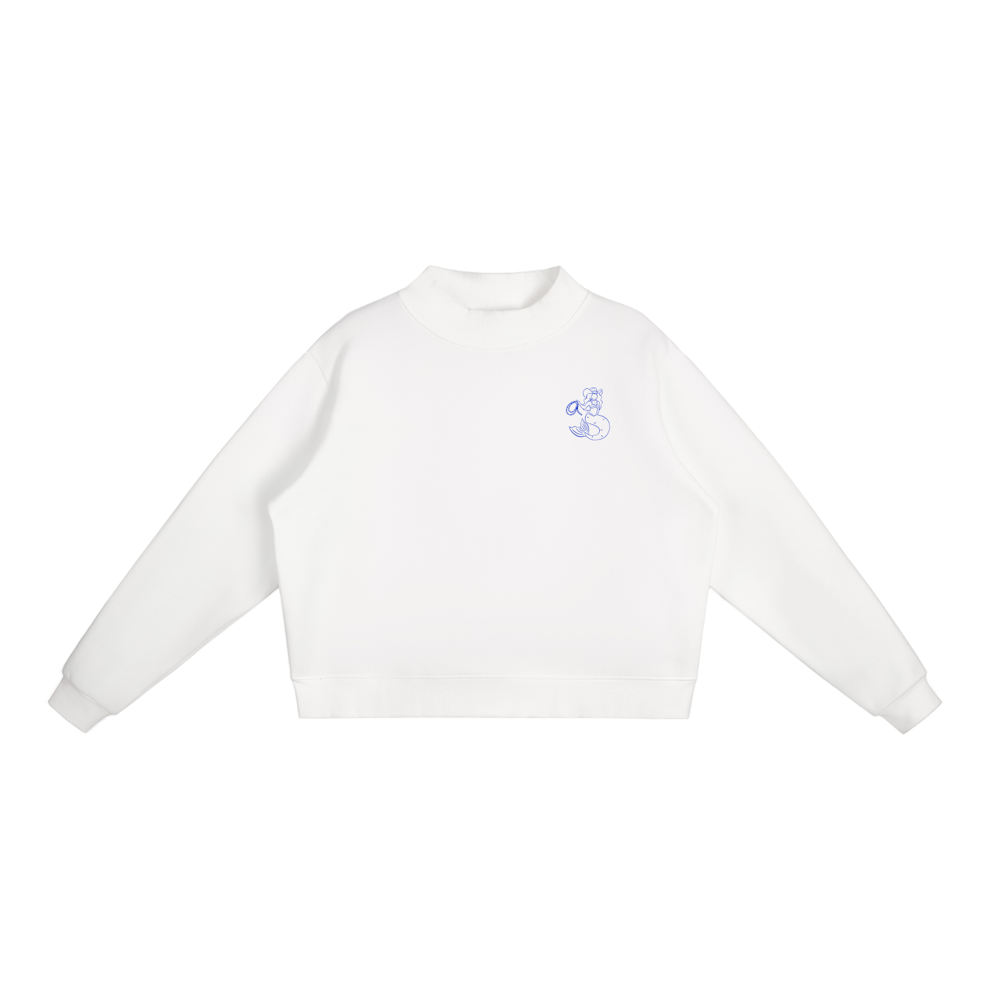 Coastal Mermaid Essential Fleece Mock-Neck Crew Sweatshirt