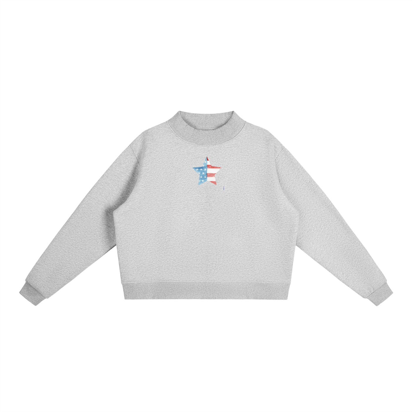 Watercolor Star Fleece Mock-Neck Crew Sweatshirt