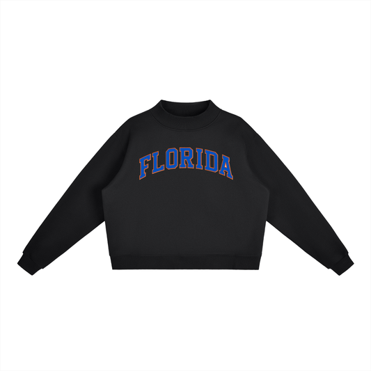 FLORIDA Royal blue  Fleece Mock-Neck Crew Sweatshirt