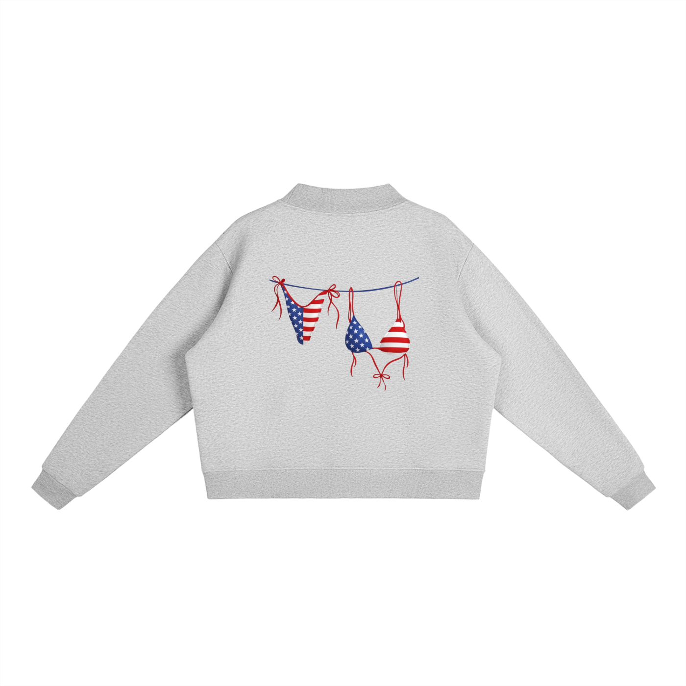 USA Bikini Logo Essential Fleece Mock-Neck Crew Sweatshirt