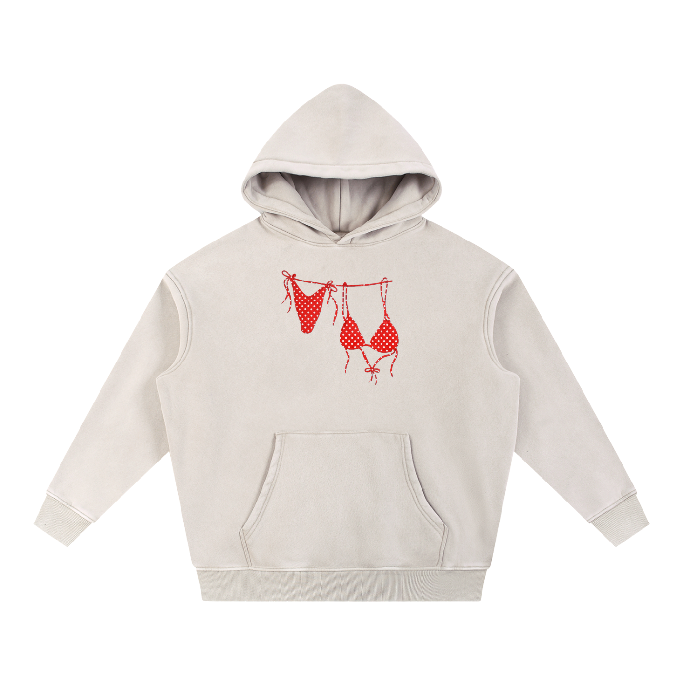 Red Bikini Fleece Oversized Hoodie