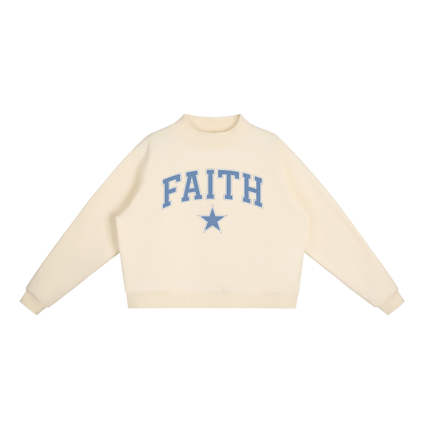 Faith Fleece Mock-Neck Crew Sweatshirt
