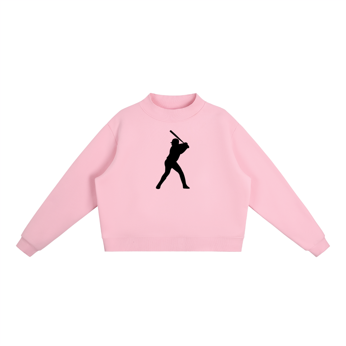 Baseball Essential Fleece Mock-Neck Crew Sweatshirt