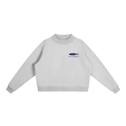 Summer LogoEssential Fleece Mock-Neck Crew Sweatshirt