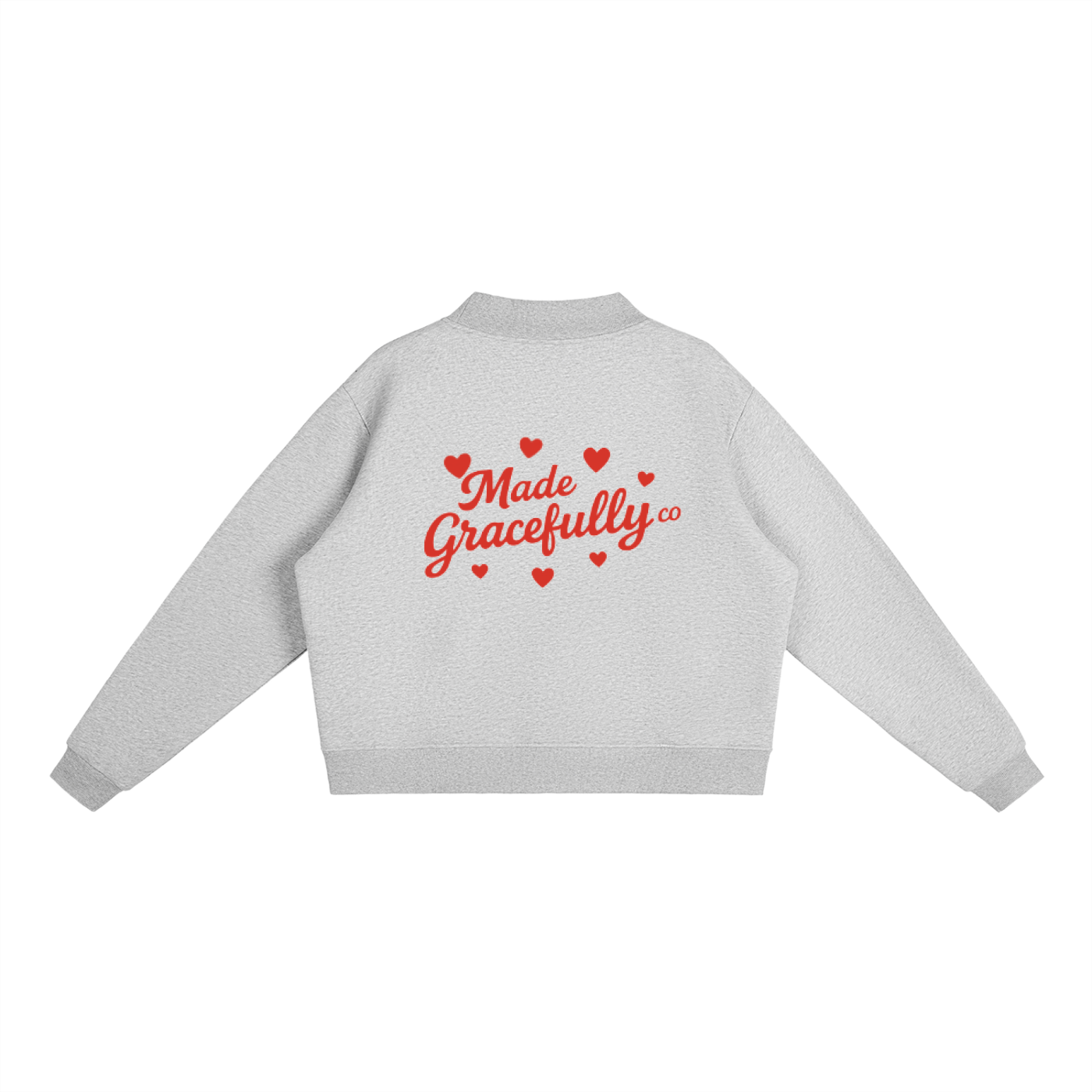 Heart Logo Fleece Mock-Neck Crew Sweatshirt