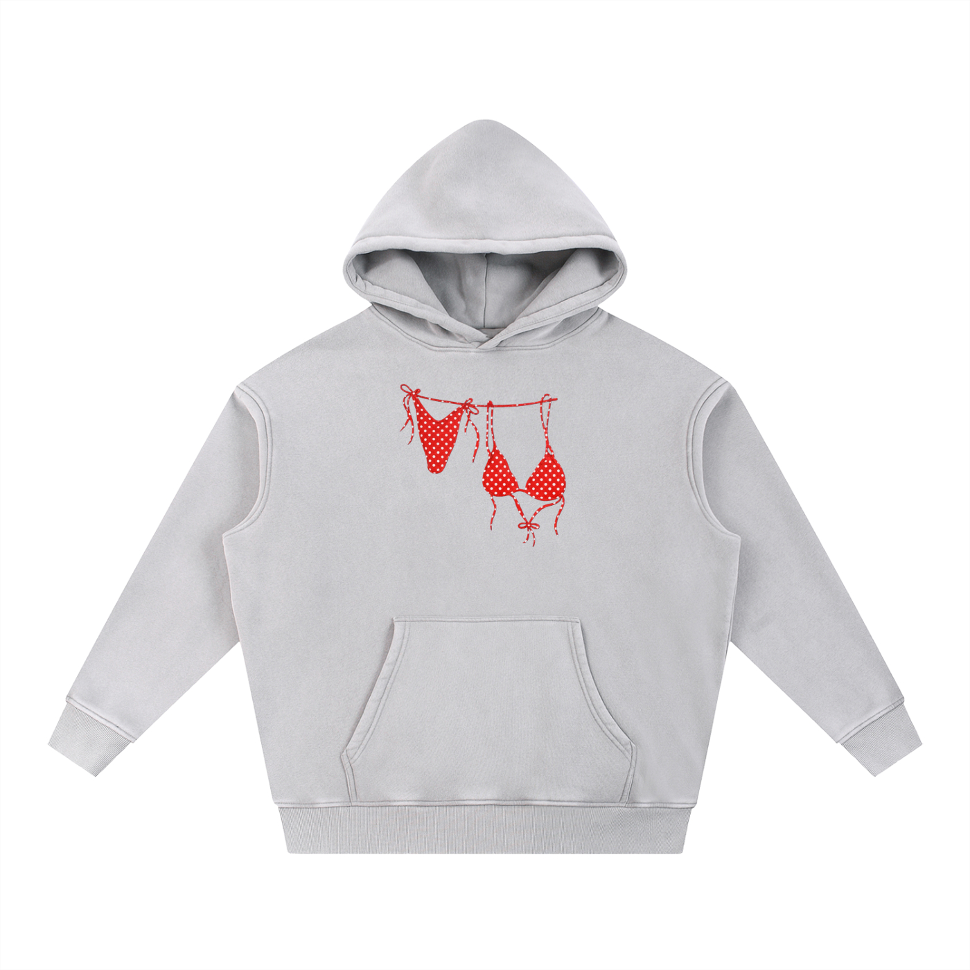 Red Bikini Fleece Oversized Hoodie
