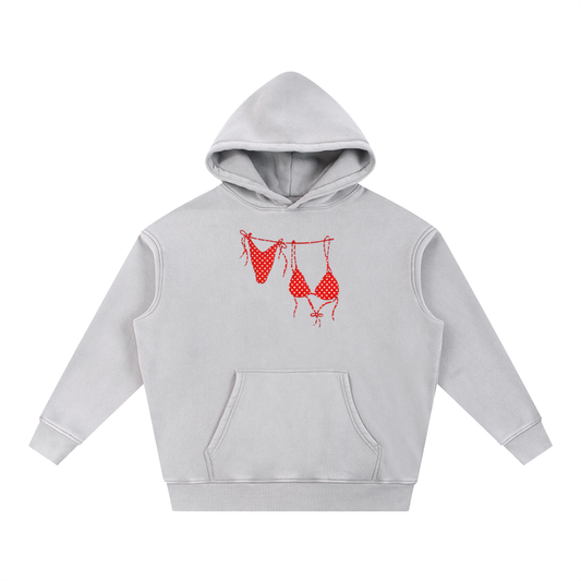 Red Bikini Fleece Oversized Hoodie