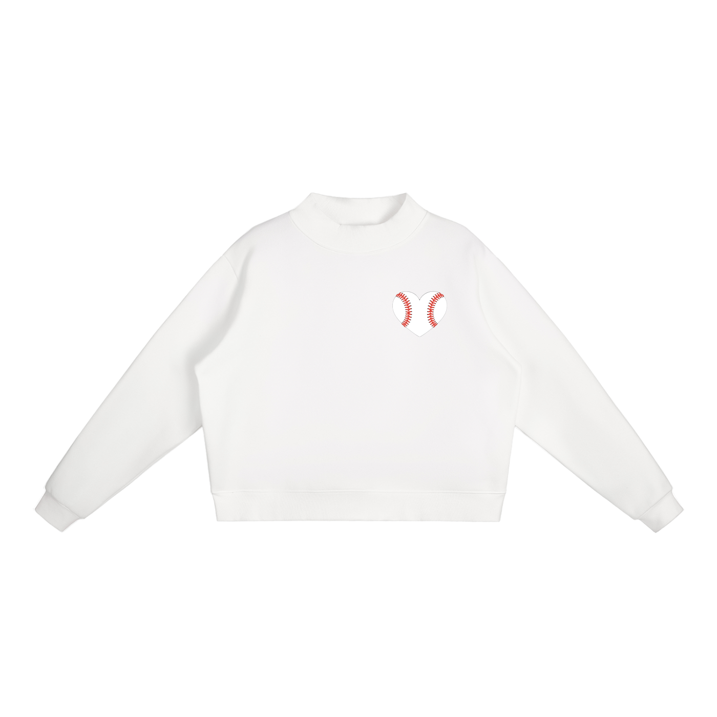 Baseball All American Essential Fleece Mock-Neck Crew Sweatshirt