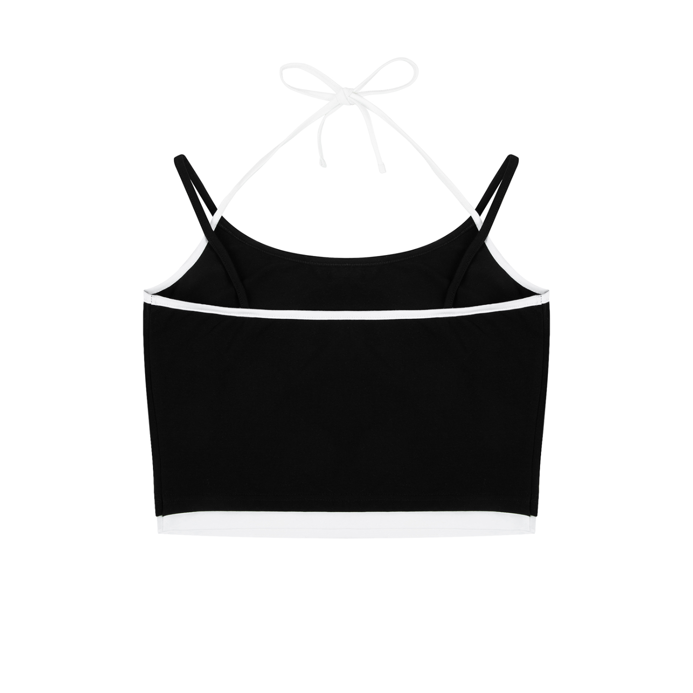 Red Bikini Contrast Binding Halter Tank Top