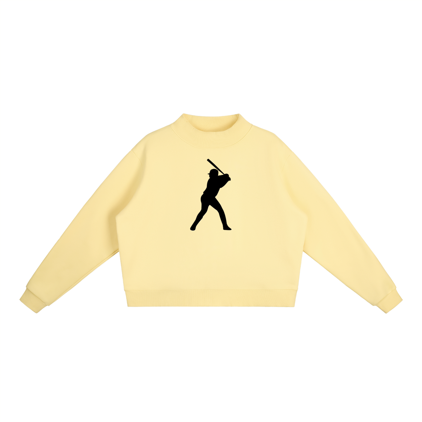 Baseball Essential Fleece Mock-Neck Crew Sweatshirt