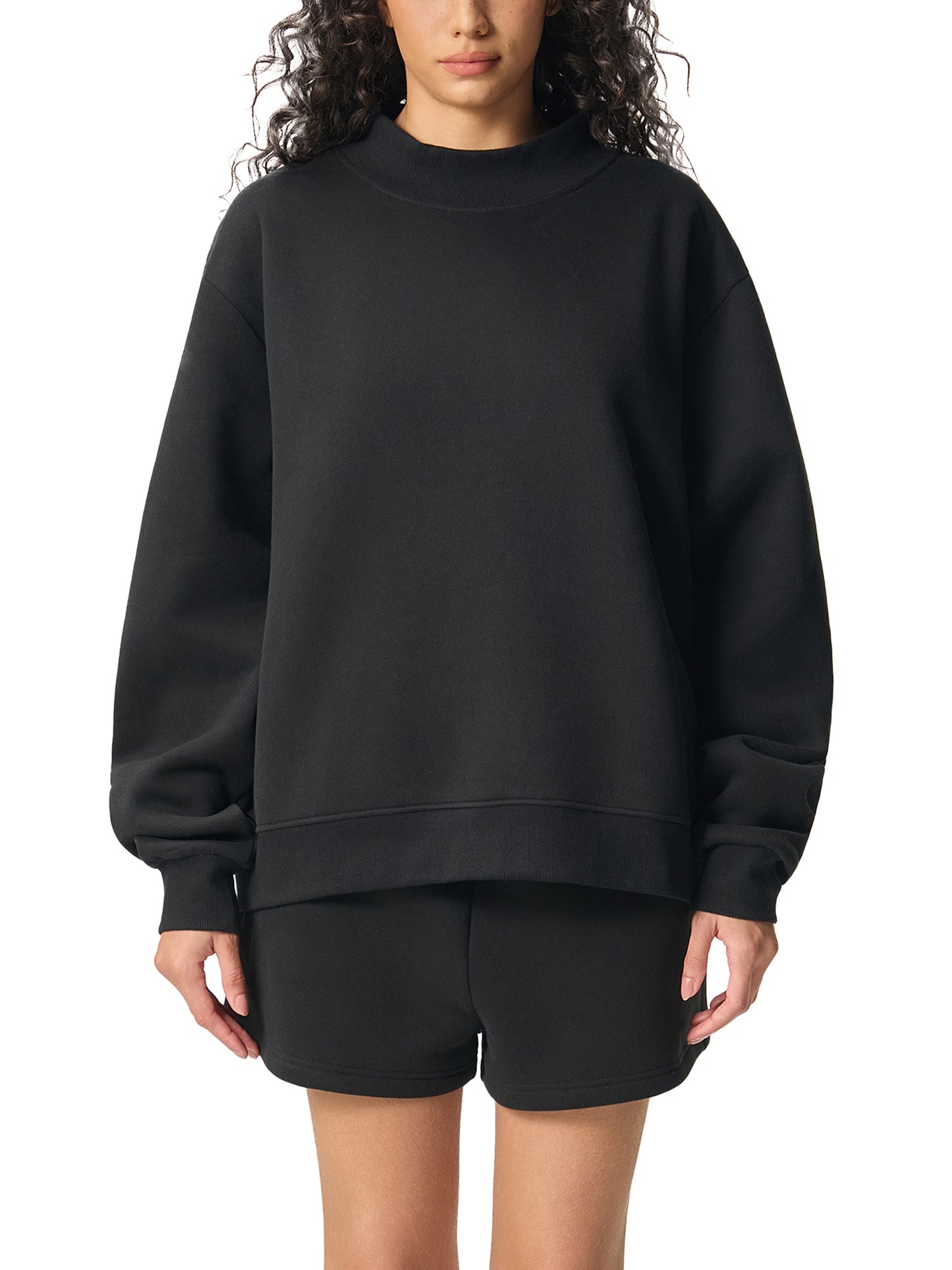 Faith Fleece Mock-Neck Crew Sweatshirt